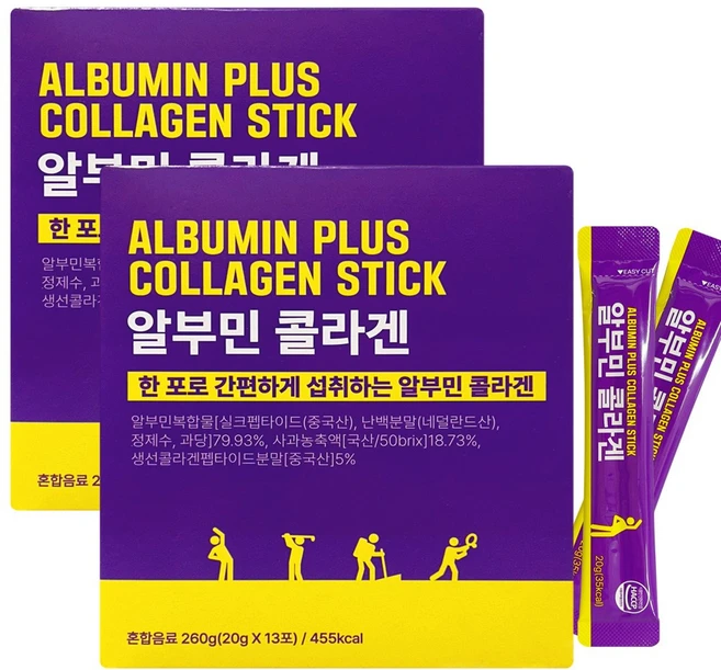 더존건강 알부민 콜라겐 스틱 저분자 콜라겐 젤리, 1개, 520g - 쿠팡