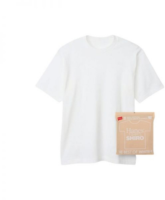 HANES 시로 크루넥 티셔츠 화이트