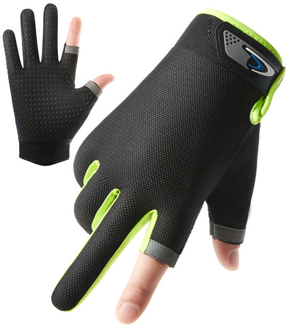 데이프로젝트 오토바이 장갑 반장갑 미끄럼방지 2컷 장갑 메쉬, 블랙라임