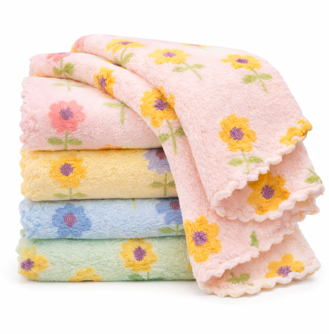 생활클릭 빨아쓰는 꽃무늬 극세사 행주 두꺼운 다용도 요술행주, 1세트