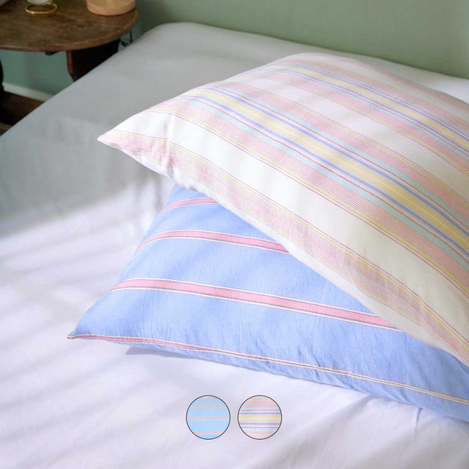 데시뉴 아카이브 스트라이프 워싱 순면 베개커버 2P