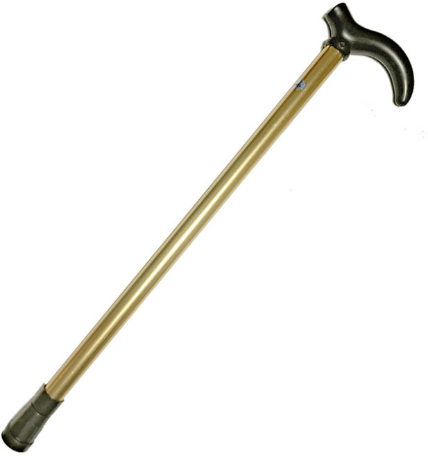 노인 지팡이 초경량 알루미늄 스틱 목발 보행보조 휴대용 180g 6단조절 어르신 효도 등산스틱, 골드, 1개