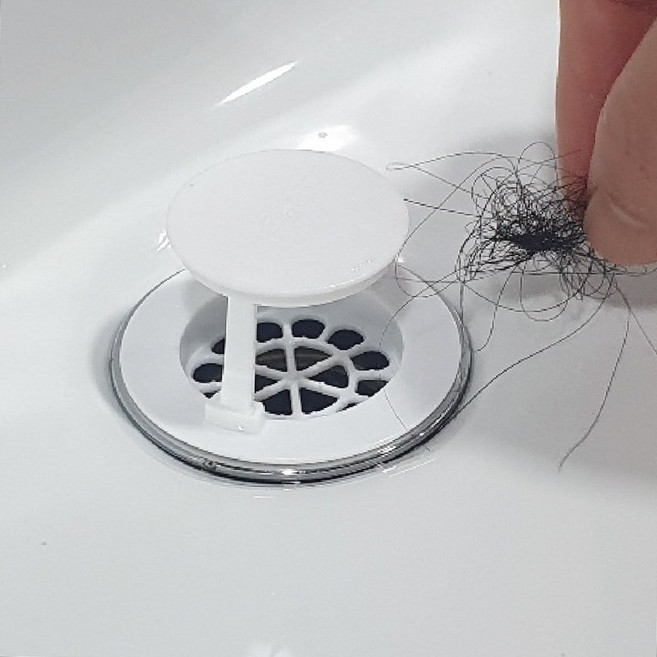 매직캡 세면대 배수구 물마개 머리카락 거름망 필터, 화이트