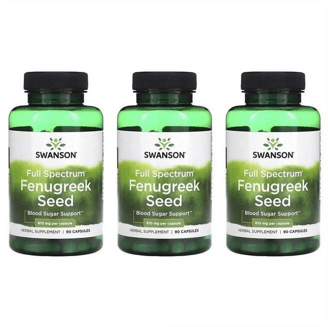 Nature's Life 풀 스펙트럼 호로파씨 추출 610mg Full Spectrum Fenugreek Seed 90정, 3개 - 쿠팡