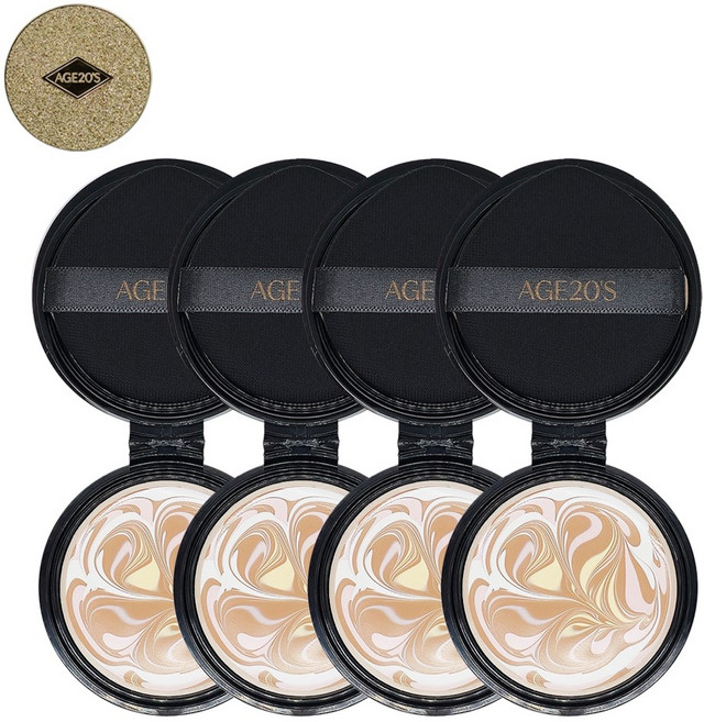 AGE20S 팩트 에이지투웨니스 앰플 에센스 럭스 골드 에디션 리필, 4개, 21호