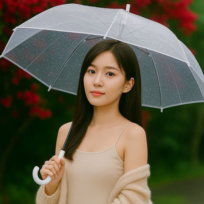 투명 장우산 초대형 튼튼한 비닐 우산 강풍 방지 70cm