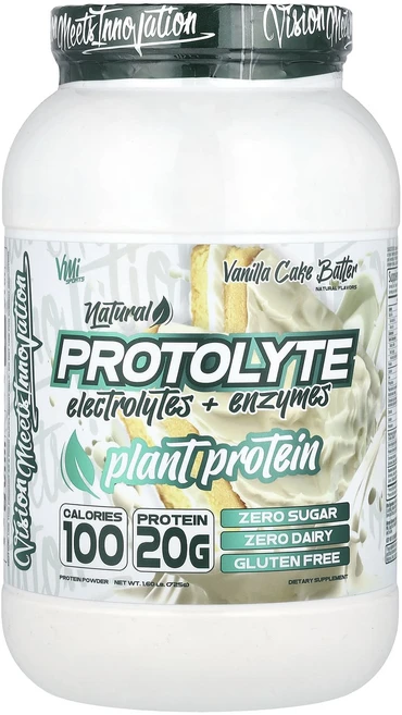 VMI Sports ProtoLyte 식물성 단백질 파우더 바닐라 케이크 배터 725g(1.6lb), VMISportsProtoLyte식물성단백질파우더바닐라, 725g, 1개 - 쿠팡