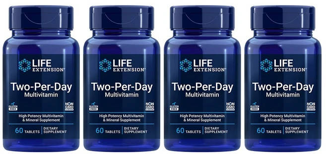 Life Extension 투퍼데이 Two Per Day 멀티 종합 비타민 60 타블렛, 60정, 4개 - 쿠팡