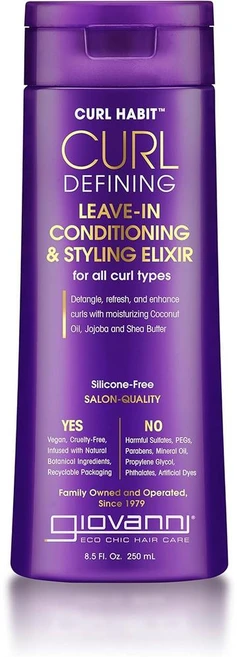 GIOVANNI 지오반니 컬 해빗 컬 디파이닝 리브인 컨디셔닝+스타일링 엘릭서, 2개, 250ml - 쿠팡