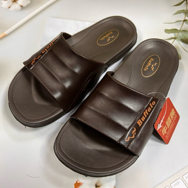 Buffalo 牛頭牌 涼拖鞋 貝殼拖 909039, 咖啡色,9, 9