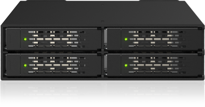 ICY DOCK MB699V5P-B PCI 5.0 5.25베이용 2.5인치 U.2 / U.3 NVMe 4베이 하드랙, 1개