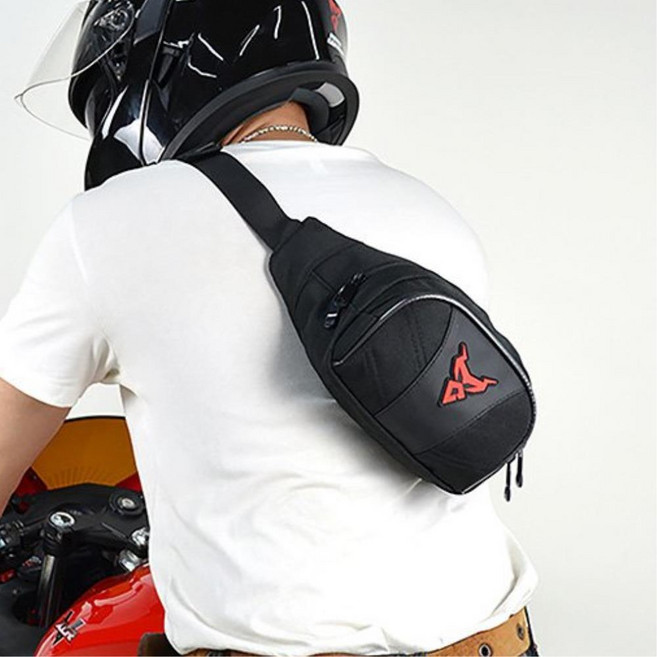 자전거 라이딩용 빛반사디테일 허리색 슬링가방 산책 힙색 여행크로스백 낚시 캠핑, 레드