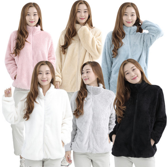 후리스 보아털 집업 겨울 점퍼 뽀글이 자켓 남녀공용 플리스 빅사이즈 6컬러 캐쥬얼 데일리 커플