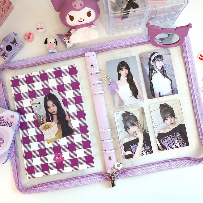 봄봄 A5 6공 포카바인더 속지포함 포카앨범 포토카드, 라벤더퍼플(속지40장)