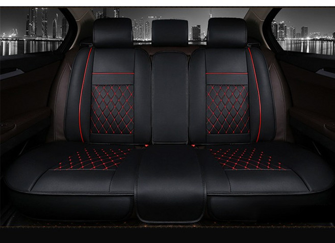 리무진시트 방석 아반떼 스파크 sm3 sm5 소나타 사계절 시트커버, 블랙+레드, 제니븐 SH-790 뒷좌석1p, 1개