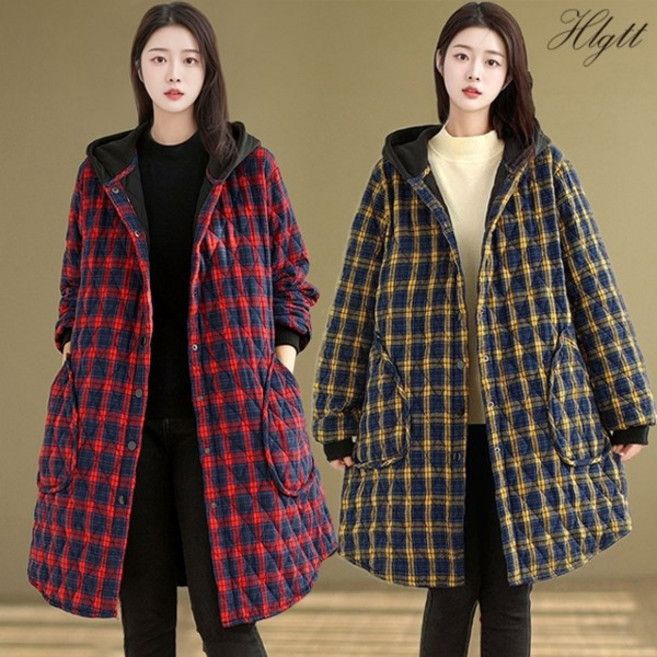 헬리꽁땡 [헬리꽁땡]누빔체크롱후드점퍼(색상선택)