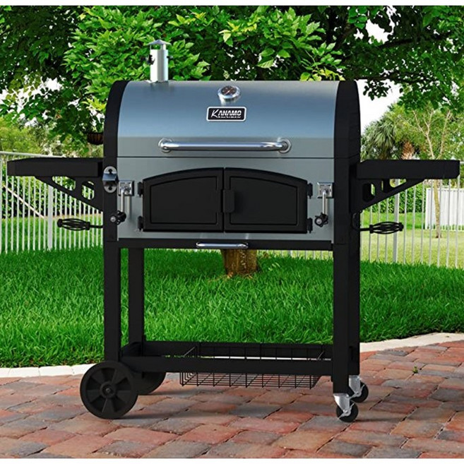 바베큐훈제숯불그릴 이동식 스테인레스스틸합금강소재, 1개