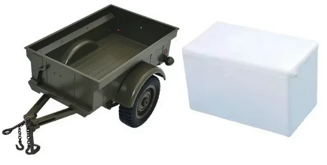 JJRC C8815 Rc 자동차 1941 JEEP WILLYS 2.4g 4wd RTR 크롤러 등산 규모 군용 트럭 오프로드 차량 어린이를, 02 trailer Foam box