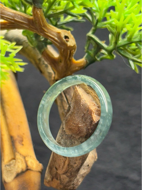 蔓華翡翠玉鐲 冰種藍水翡翠玉戒指 18.3mm, 1個