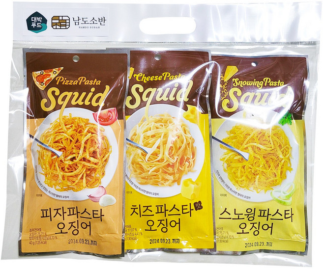 파스타오징어 반건조 CU 편의점 마른 안주 캠핑 버터오징어, 혼합, 3개