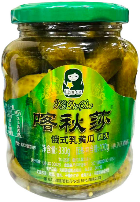 홍홍 중국식품 미니오이피클 오이지 오이절임 오이피클 카츄사어식, 330g, 1개