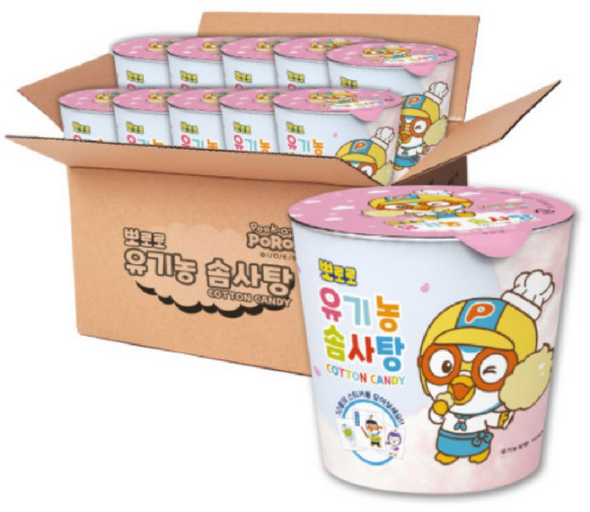 뽀로로 유기농 솜사탕/아이간식/컵솜사탕, 30개