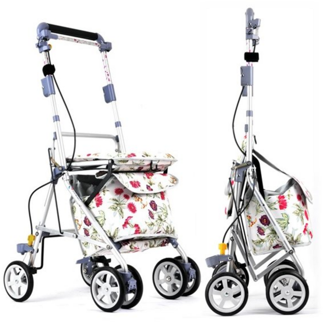 삼주 실버카 KS120 국산 성인용보행기 보행보조차, 꽃무늬, 1