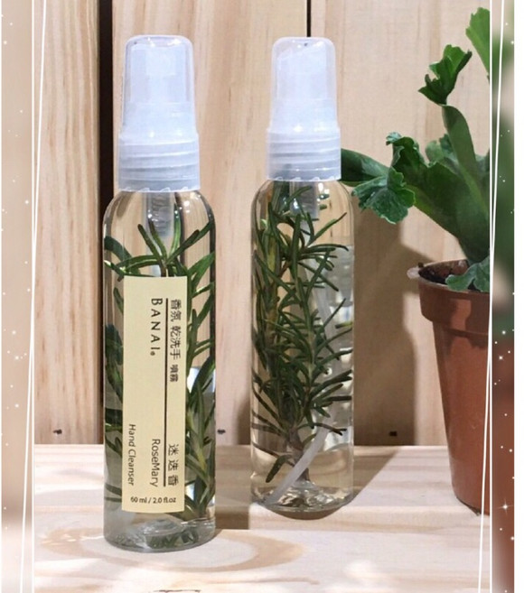 白娜手作 BANAI 噴霧乾洗手 玫瑰香, 1個, 小,60ml
