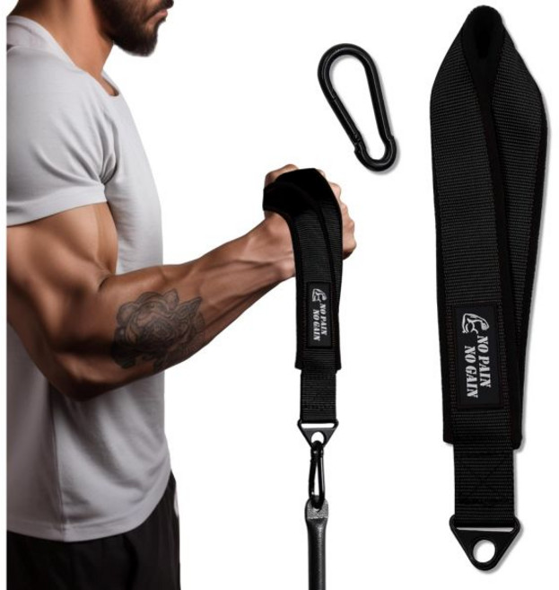 케이블 기계와 자유 체중을 위한 팔 레슬링 훈련 스트랩 벨트 핸드 그립 팔뚝 운동 강화기, black type2, 1개