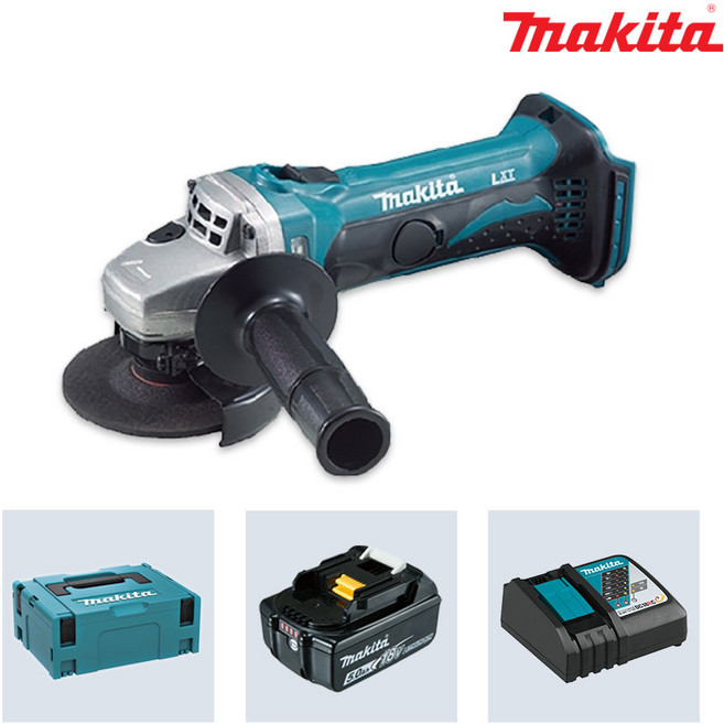 마끼다 DGA402RTE 18V 5.0Ah 배터리 1팩 충전그라인더 앵글 컷팅 100mm(4인치)+케이스포함