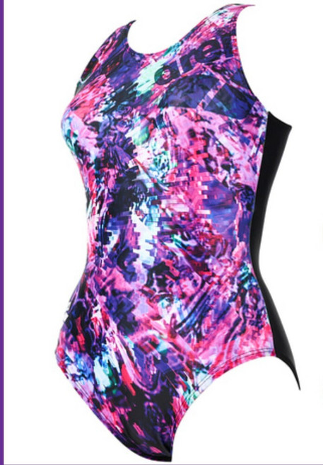 강습 수영복 브랜드 아레나 예쁜수영복 핑크퍼플 크러쉬 U백 원피스수영복 엄마추천 편한핏 몸매보정
