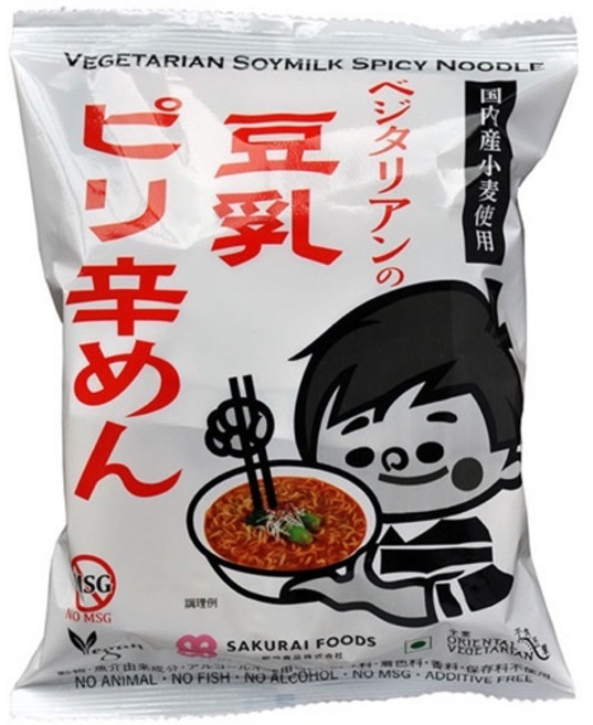 櫻井 豆乳辛辣麵138g (全素), 1個