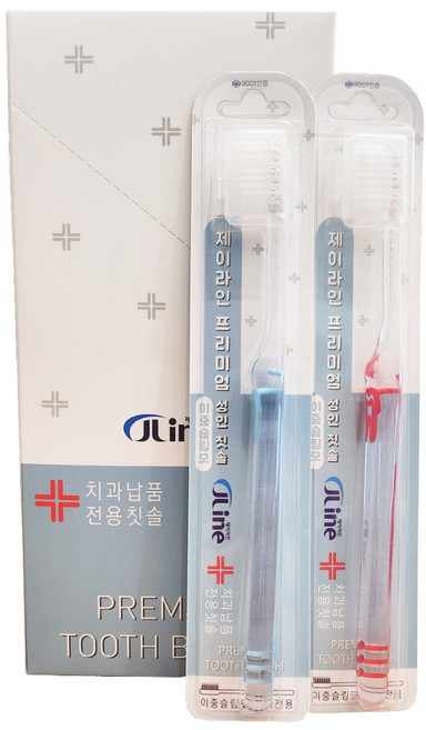 제이라인 치과전용 치과용 칫솔 이중슬림모 미세모 성인용, 12개입, 1개, 성인용 이중슬림모