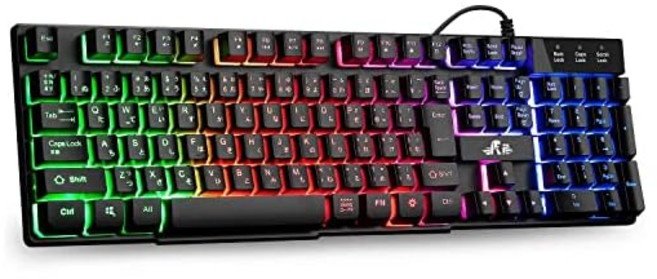 Rii 리 게이밍 키보드 106키 일본어 배열 USB 유선 RGB 백라이트
