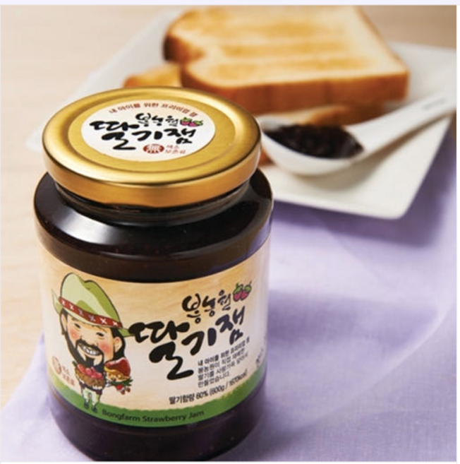 (경남관광기념품점 거창군) 봉농원 딸기잼 (600g), 600g, 1개