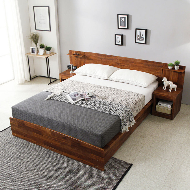 브라보가구 프로스 평상형침대프레임, 멀바우