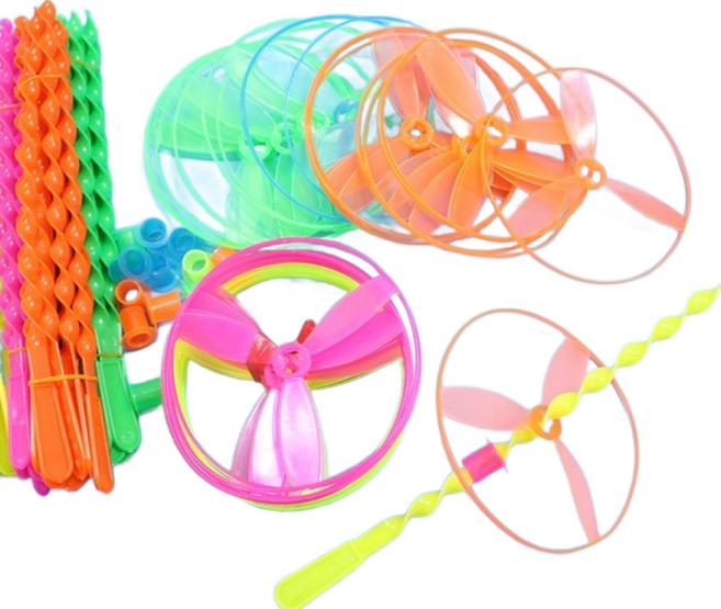 飛的高 螺旋竹蜻蜓(散裝) 童玩飛環 螺旋桿飛環, 1套