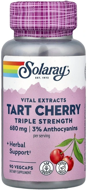 솔라레이 Solaray Vital Extracts Tart Cherry 90 VegCaps 340 mg per Cap, 1개, 90정 - 쿠팡