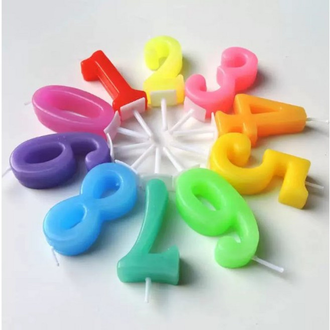 컬러 숫자초 0~9번 세트 (pvc 포장), 1개, 6g, 무향