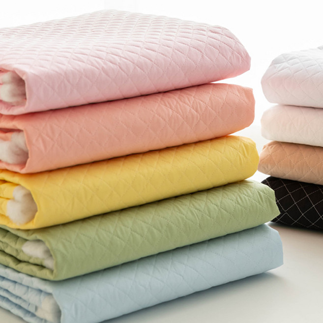 누빔원단 단면 면혼방 무지 천 블렌딩 시리즈 9종, 7) 옐로우, 1개