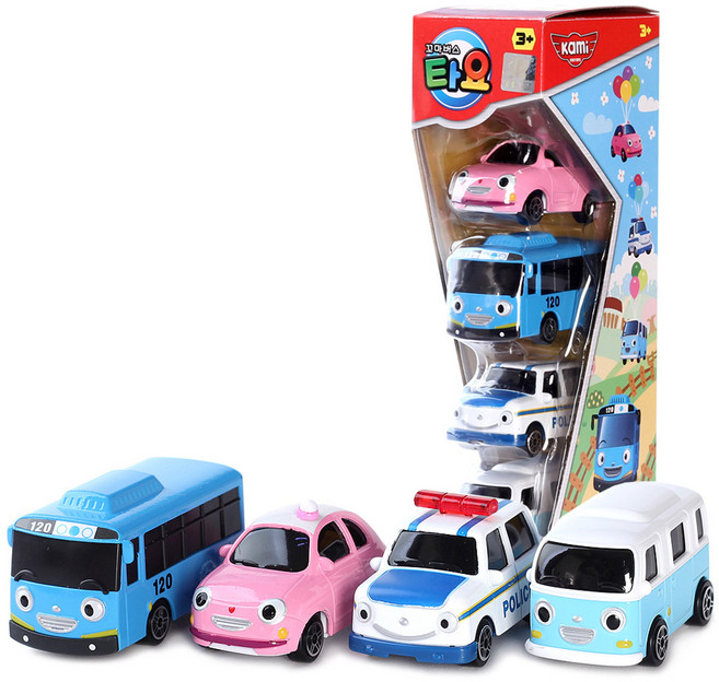 타요 메탈 미니카 4종 세트/어린이 미니 자동차, 1세트
