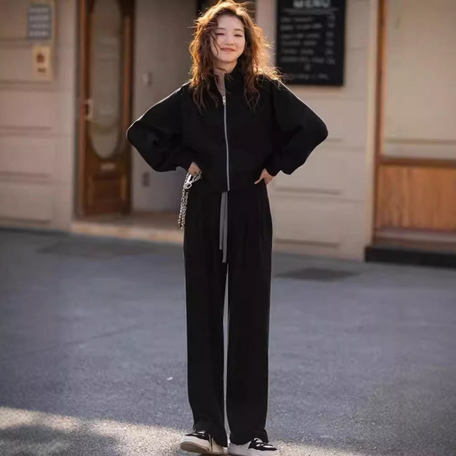 스타일닥터 여성 트레이닝 세트 맨투맨 루즈핏 오버핏 와이드 팬츠 데일리 캐주얼