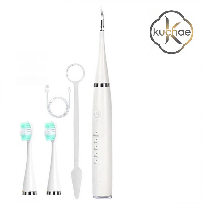 Kuchae 초음파 다기능 구강세척기 전동칫솔 치석제거기, 화이트, 1개
