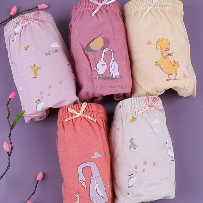 오브 순면 100% 주니어 여아팬티 825 큐티덕 팬티세트 5매 아동팬티 여아속옷 주니어팬티