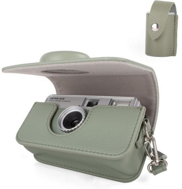 코닥 EKTAR H35 H35N 하프 프레임 필름 카메라용 보호 케이스 Ultra F8/F9/VIBE 501F/I60 PU 가죽 가방 (어깨 스트랩 및 135 보관 케이스 포, Green PU Case, KODAK H35/H35N/F9/VIBE 501F CA