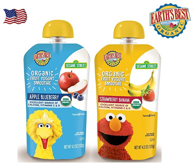 얼쓰베스트 오가닉요거트스무디 과일퓨레 120g 12팩 4가지맛 파우치퓨레, 믹스드베리