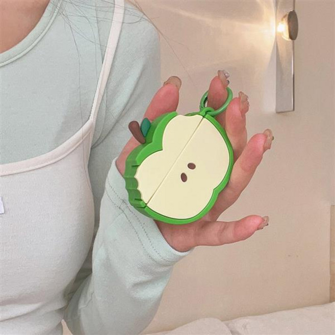 에어팟 4 3 2 1 세대 프로 2 1 귀여운 청사과 캐릭터 무선 이어폰 실리콘 젤리 충전 파우치 케이스, 에어팟4, 청사과 sap1589, 1개
