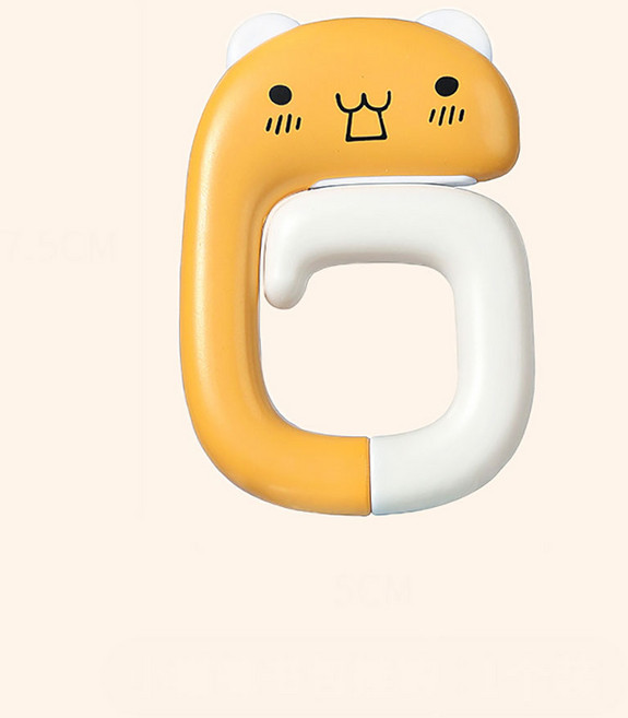 휴대용 동물 캐릭터 가방 걸이 책상 후크, 옐로우 고양이, 2개