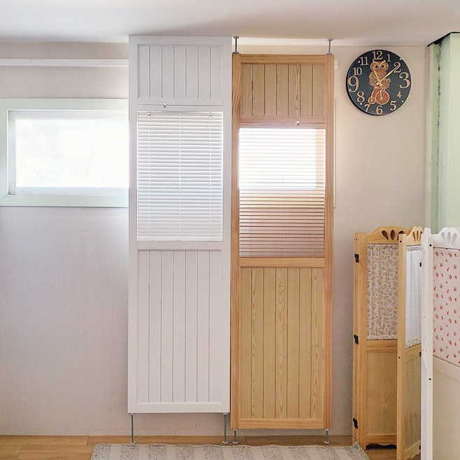 패널 블라인드 가벽 커텐 파티션 한 폭 60cm 현관 중문 창문 가리개(높이 2250~ 2830mm까지 간편설치, 2238~2400미만, 화이트