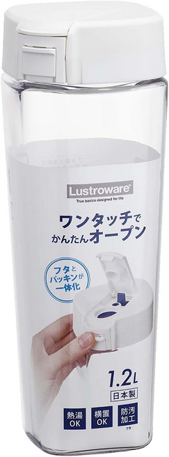 Lustroware 1.2L 日製 一體式水壺, 白色, 1個